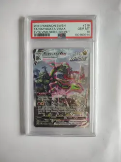 Rayquaza VMAX 218/203 Evolving Skies Alternative Art Pokemon Card PSA 10 Graded - Image 1