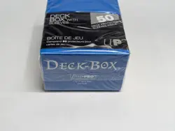 Ultra Pro Deck Box + 50 Card Protector Sleeves Standard Size to 75pt NEW Blue - Image 2