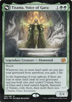 MTG Titania, Voice of Gaea NM-Mint The Brothers' War Magic Card - Image 1