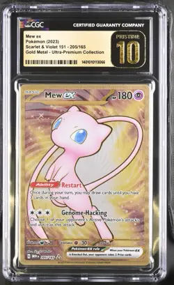 CGC PRISTINE 10 Metal Mew Ex 205/165 151 UPC PROMO Pokemon Card GOLD Graded - Image 1