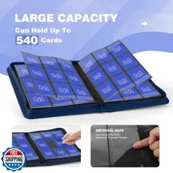 Trading Card Binder with 9 Side Loading Pocket Card Album Hold Up to 540 Card - Image 3