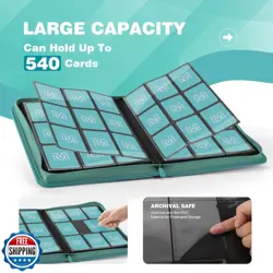 Trading Card Binder with 9 Side Loading Pocket Card Album Hold Up to 540 Card - Image 3