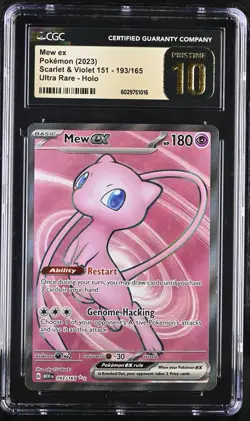 CGC 10 PRISTINE Mew ex 193/165 Scarlet & Violet 151 UR Pokemon Card Ultra Rare - Image 1