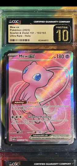 CGC 10 PRISTINE Mew ex 193/165 Scarlet & Violet 151 UR Pokemon Card Ultra Rare - Image 1