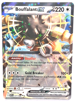 🔥 Bouffalant ex 077/086 Double Rare SV White Flare Pokemon Card - Pack Fresh! - Image 1