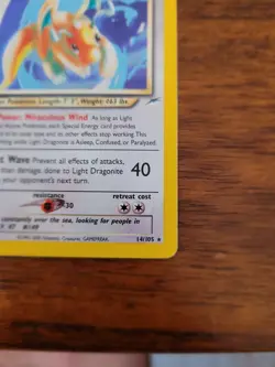 Pokemon Light Dragonite Neo Destiny Holo Card 14/105 Unlimited Rare - Image 2