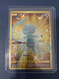 Pokemon Gold Mew TCG Celebrations Card 025/025 Full Art - Image 1