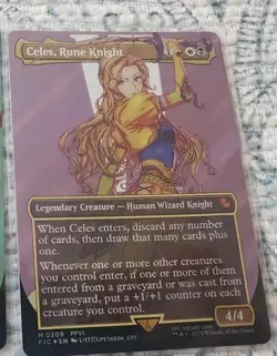MTG Commander Celes, Rune Knight Surge Foil Borderless Card 0209 - Image 1