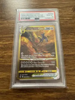 2023 POKEMON SWORD AND SHIELD CROWN ZENTIH FA/ORIGIN FORME DIALGA VSTAR PSA 10 - Image 1