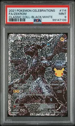 2021 POKEMON CELEBRATIONS CLASSIC COLL #114 FULL ART/ZEKROM PSA 9 - Image 1
