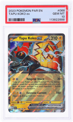 2023 Pokemon Scarlet and Violet Paradox Rift Tapu Koko Ex #68 PSA 10 - Image 1