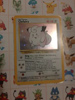 Pokemon TCG Clefairy Holo Pokemon Card Base Set 5/102 RARE and in Near Mint - Image 1