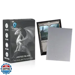 Justice Silver Dual Matte Card Sleeves, Katomula Card Sleeves for MTG, Standa - Image 1