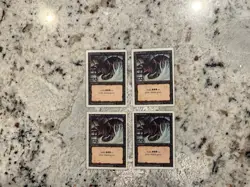 Mtg Dark Ritual x4 - Magic the Gathering Revised Dark Ritual Played - Image 1