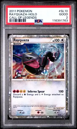 PSA 2 2011 Pokemon Call of Legends SHINY Rayquaza Holo Foil SL10 - Image 1