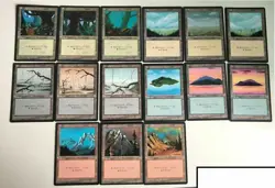 MTG JAPANESE BLACK BORDERED FBB 15 BASIC LANDS SET ~ISLAND,SWAMP,MOUNTAIN,PLAINS - Image 4