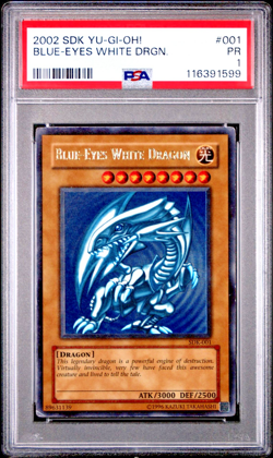 PSA 1 Blue-Eyes White Dragon SDK-001 Ultra Rare 2002 Starter Deck Kaiba Yugioh - Image 1