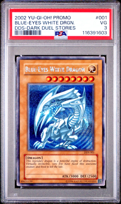 PSA 3 Blue-Eyes White Dragon DDS-001 Dark Duel Stories Promo Secret Rare YUGIOH - Image 1