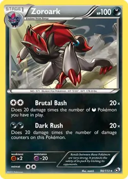 Zoroark 90/113 Theme Deck Legendary Treasures Non Holo Pokemon Card NM - Image 1