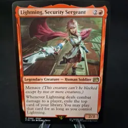 Lightning, Security Sergeant #560 - Final Fantasy MTG - Near Mint In Hand - Image 1