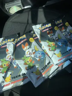 Pokemon TCG First Partner Pack 3 Oversize Cards & 2 Booster Packs. LOT OF 5 820650809613 - Image 1