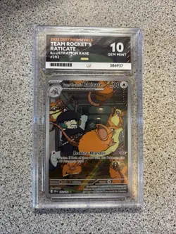 Pokemon Team Rocket's Raticate 202/182 Full Art Destined Rivals Card Ace 10 - Image 1