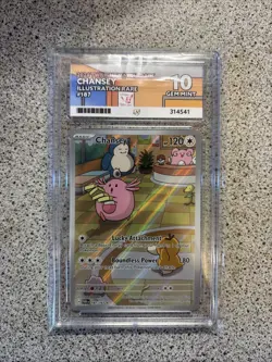 Pokemon TCG Chansey 187/167 Twilight Masquerade Illustration Card Ace 10 Graded - Image 1