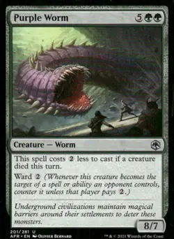 Purple Worm 201/281 AIFR MTG Magic the Gathering card - Image 1