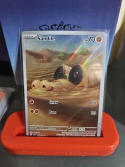 Pokemon TCG Sandile Illustration Rare Card Scarlet Violet Base Set 216/198 - Image 1