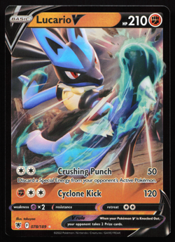 Lucario V 078/189 Astral Radiance Holo Rare Near Mint Pokemon Card - Image 1