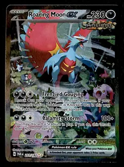 Roaring Moon ex Ultra Rare Paradox Rift 251/182, NM Pokemon Card - Image 1