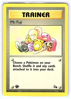 Mr. Fuji 58/62 👴 1st Edition Trainer Fossil Pokemon Card 1999 WOTC Vintage - Image 1