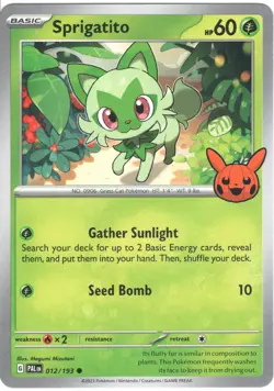 Sprigatito 012/193 Pokemon Trick or Trade 2024 NM - Image 1