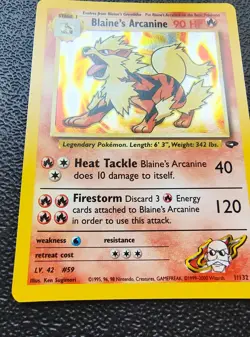 Blaine's Arcanine Holo Rare Gym Challenge 2000 Pokemon Card TCG 1/132 - NM - Image 3