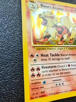 Blaine's Arcanine Holo Rare Gym Challenge 2000 Pokemon Card TCG 1/132 - NM - Image 4