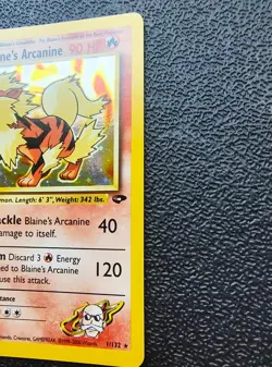 Blaine's Arcanine Holo Rare Gym Challenge 2000 Pokemon Card TCG 1/132 - NM - Image 5