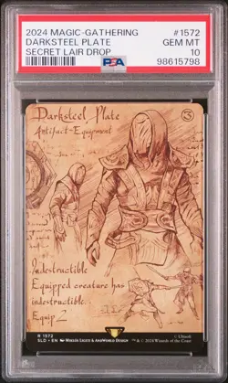 2024 MTG SECRET LAIR DROP #1572 DARKSTEEL PLATE PSA 10 - Image 1