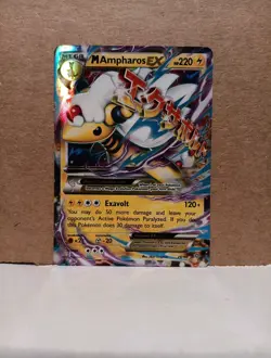 Pokemon TCG Mega-Ampharos-EX Ancient Origins 28/98 Holo Rare EX - Image 1