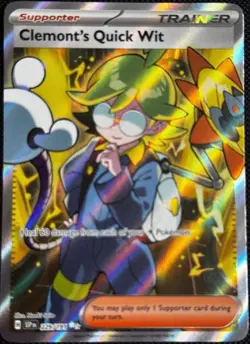 Clemont's Quick Wit 229/191 Super Rare Pokemon Surging Sparks - Image 1