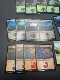 Foil Lord of the Rings Tales of Middle Earth Basic Land Magic MTG x 21 MINT - Image 2