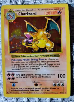 Shadowless Charizard Base Set 4/102 Holo Unlimited WOTC Pokemon TCG - Image 1