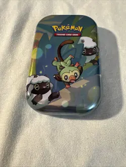 Pokemon Trading Card Game Mini Tin With Various Cards 5 X 3 Inches - Image 1
