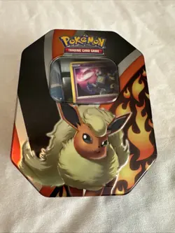 Pokemon Trading Game Card Tin With Various Cards Good Condition 5 X 4 Inches - Image 1