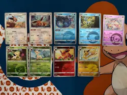 Pokemon TCG Gemstone Vol 2 Eeveeultions Lot 9 Card Lot - Image 1