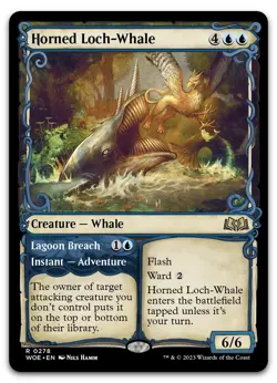 Horned Loch-Whale (Showcase) #278 (NM) Wilds of Eldraine WOE Magic MTG - Image 1