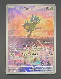 Pokemon Card Teal Mask Ogerpon EX 123 Pokemon Center Exclusive Promo - Near Mint - Image 1