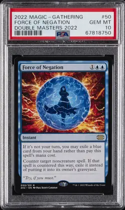 2022 MTG DOUBLE MASTERS 2022 #50 FORCE OF NEGATION PSA 10 - Image 1