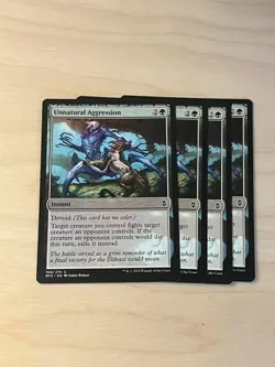 MTG -Unnatural Aggression - Battle for Zendikar #168 - Playset (X4) - Image 1