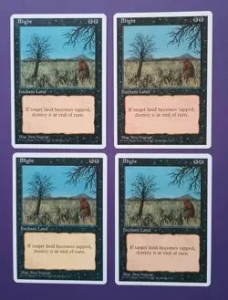 Magic the Gathering MTG Fourth (4TH) Edition BLIGHT X 4 LP/EX U 1995 Nice! - Image 1
