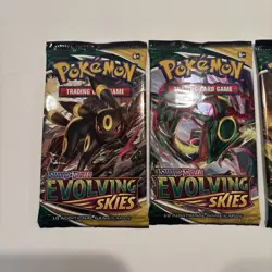 2021 Pokemon Evolving Skies Booster Complete Art Set (4 Packs) FACTORY SEALED - Image 2